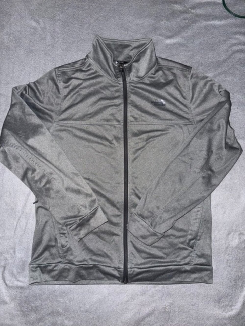 The North Face Full Zip Jacket Mens Large Gray Stretch 2 Zip Pockets